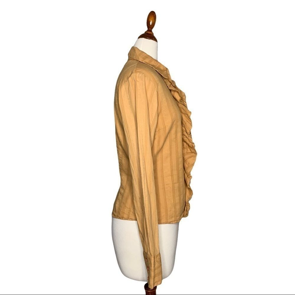 Ella Moss Mustard Ruffle Button-Down Shirt - Picture 6 of 10